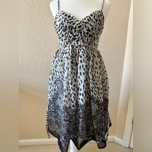 Antonio Rivera animal print dress with matching scarf from Europe